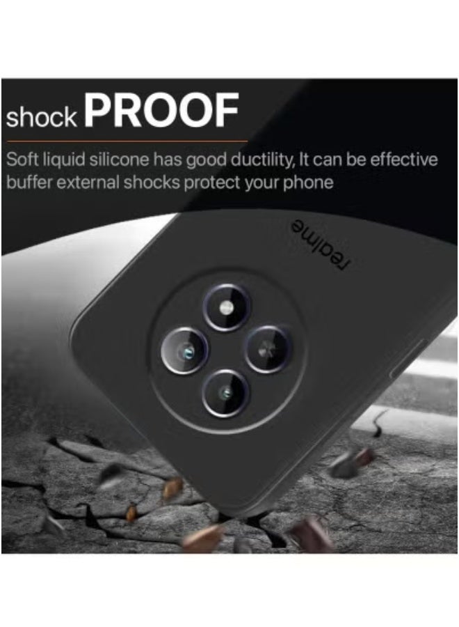 JAJEEK Premium Soft Liquid Silicone Case for Realme 12 5G (2024) – Shockproof, Scratch-Resistant, Soft Touch Protective Case – Anti-Slip Grip, Slim Fit, Durable Black Back Cover for Daily Protection - Image 4