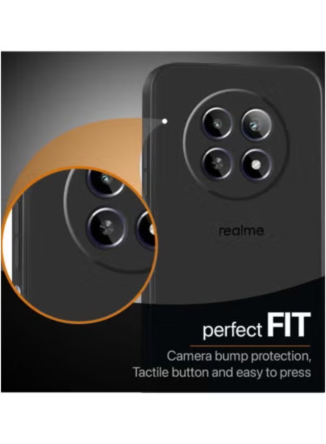 JAJEEK Premium Soft Liquid Silicone Case for Realme 12 5G (2024) – Shockproof, Scratch-Resistant, Soft Touch Protective Case – Anti-Slip Grip, Slim Fit, Durable Black Back Cover for Daily Protection - Image 2