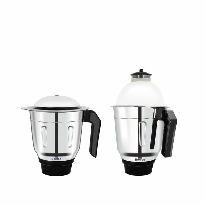 ULTRA HEAVY QUALITY STAINLESS STEEL COMBO JAR SET DRY WET FOR MIXER GRINDER HEAVY DUTY ALUMINIUM BASE WITH LID FITTING 1500ML 1200ML MIXER GRINDER JAR SET MIXIJAR