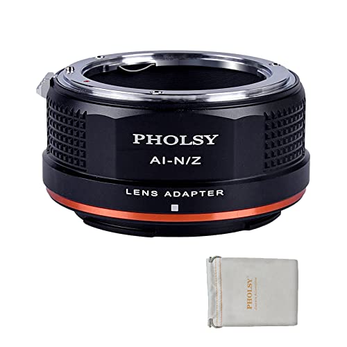 PHOLSY FTZ Lens Adapter for Nikkor AI/F/AIS/AF/AF-I/AF-S Lens Compatible with Nikon F Lens to Nikon Z Mount Camera Body Compatible with Nikon Z fc, Z30, Z9, Z8, Z6II, Z7II, Z6, Z7, Z5, Z50 - Image 1