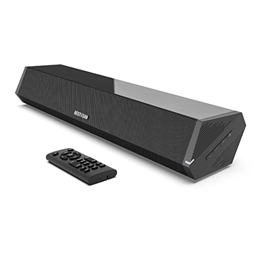 BYL Bestisan Sound Bars for TV, 16'/50W Small Soundbar for TV, Sound Bar with Depths Sound Enhanced/DSP/Bass+/3EQ, Surround Sound Speakers for TV Works with HDMI ARC/CEC,Optical/BT/PC … - Image 1