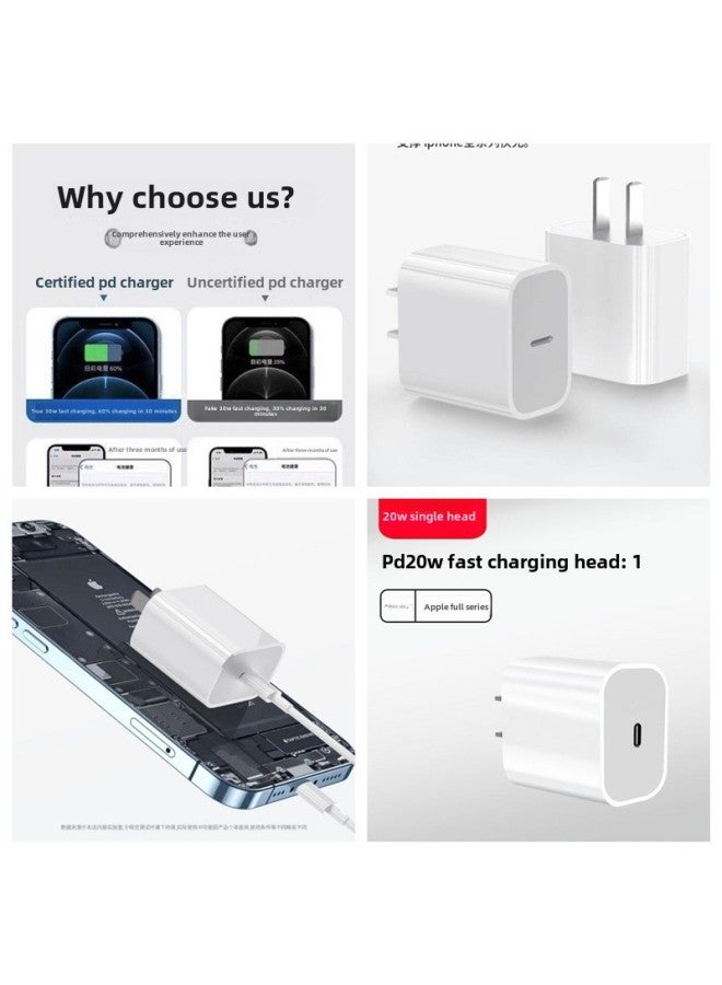 Official PD30W Fast Charging Is Suitable For Flash Charging Of Apple IPhone14/13/12/11Pro/XS Mobile Phone Data Cable-Color:Pd20w Fast Charging 69% In 30 Minutes_apple Special Fast Charging Head Single Head  - Image 1