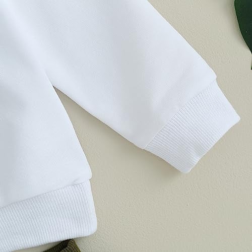 allshope Baby Boy Fall Clothes Set Long Sleeve Crewneck Sweatshirts Pants Cute Infant Newborn Outfits 6 12 18 24 Months 2T (Mama's Boy Army Green, 18-24 Months) - Image 5