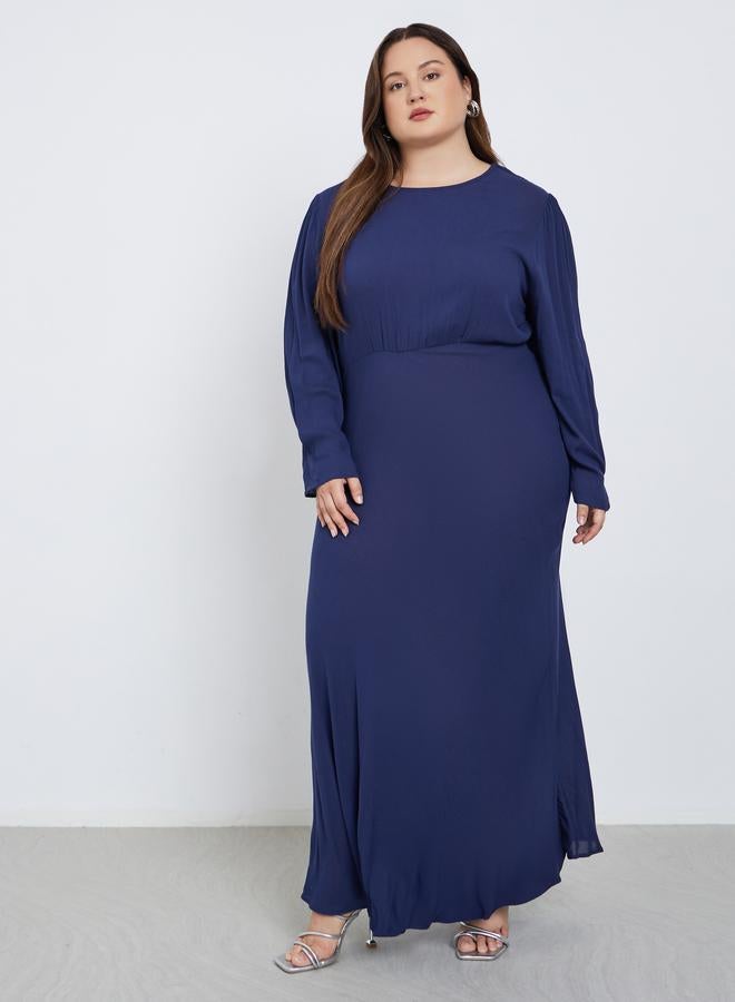 Styli Plus Size Blue Column Maxi Dress - Image 2