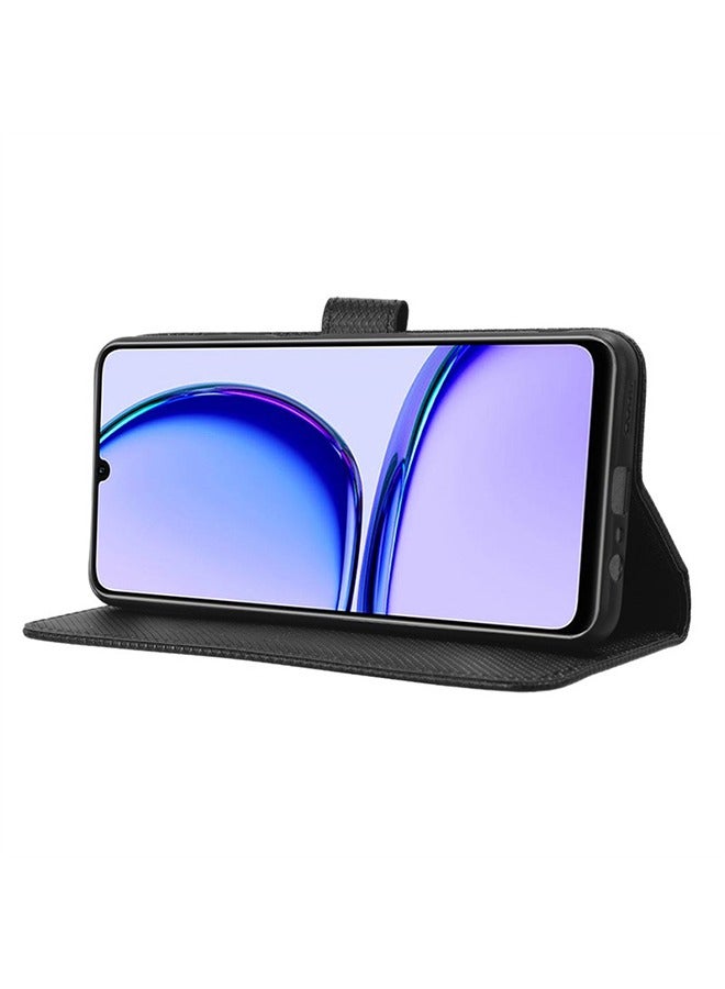 إكس ليفيل غطاء حافظة هاتف محمول لهاتف realme Note 50 4G / realme C51 4G / realme C53 4G مع حافظة محفظة من جلد البولي يوريثان مع إغلاق مغناطيسي وحامل بطاقات وغطاء قلاب مقاوم للصدمات، وحماية كاملة للكاميرا - Image 3