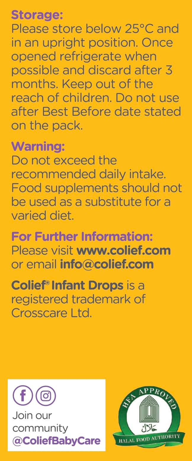 Colief Infant Drops | Lactase Enzyme Drops for Baby | Natural Colic Relief for Babies | Reduces Bloating, Gas and Crying | Safe from Birth (15ml) - Image 2