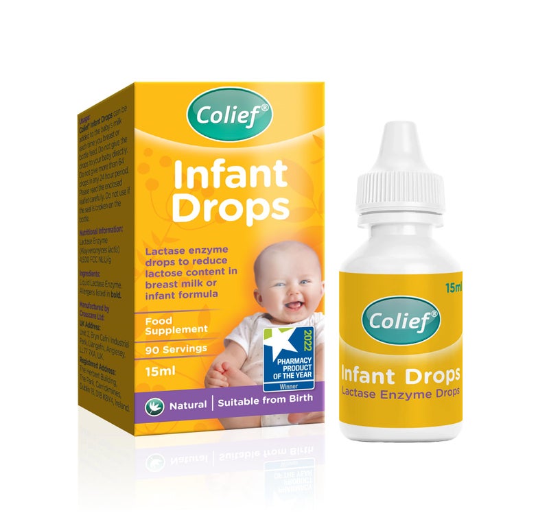 Colief Infant Drops | Lactase Enzyme Drops for Baby | Natural Colic Relief for Babies | Reduces Bloating, Gas and Crying | Safe from Birth (15ml) - Image 1