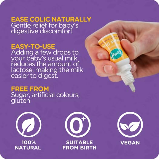 Colief Infant Drops | Lactase Enzyme Drops for Baby | Natural Colic Relief for Babies | Reduces Bloating, Gas and Crying | Safe from Birth (15ml) - Image 4