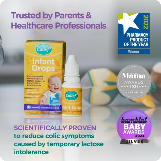 Colief Infant Drops | Lactase Enzyme Drops for Baby | Natural Colic Relief for Babies | Reduces Bloating, Gas and Crying | Safe from Birth (15ml) - Image 3