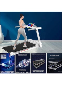 Denzoz Treadmills for Home with 300 lbs Running Exercise Machine with LED for Home Office Digital Speed Distance Calories for Home Fitness Jogging Walking  - Image 4