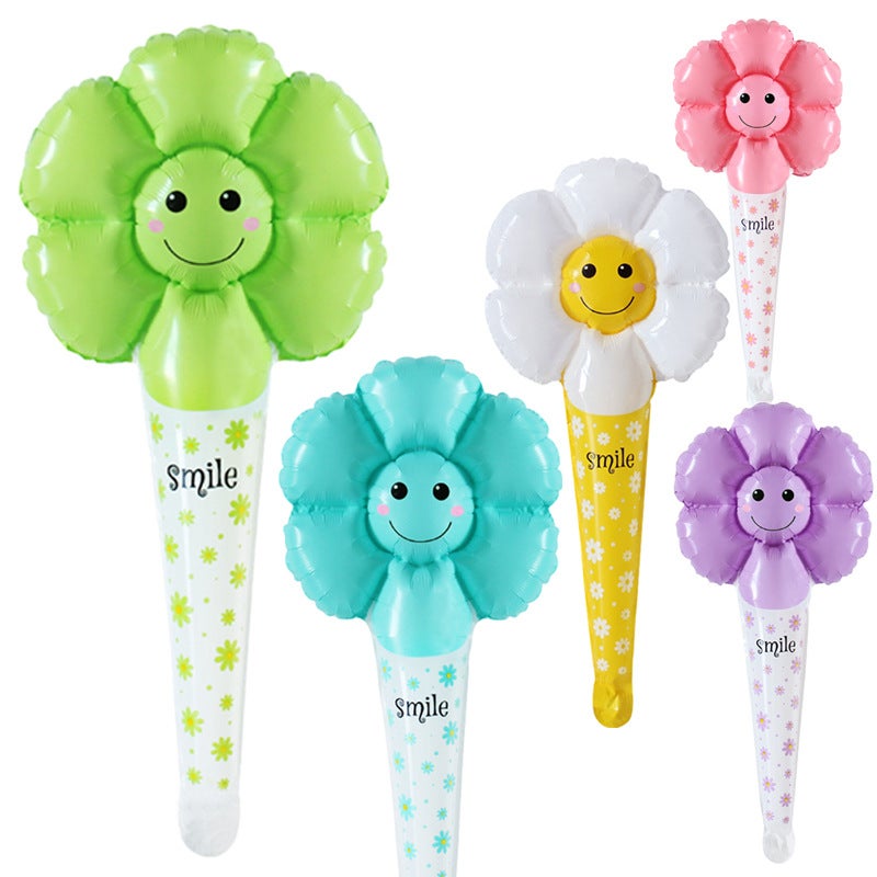 New Hand-Held Percussion Stick Medium Stick Cartoon Aluminum Film Balloon Stall Micro-Business Push-Sweep Code Activity Balloon - Image 4