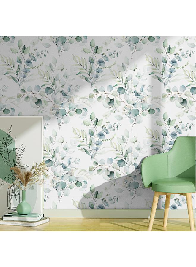 Bluejw Watercolor Eucalyptus Leaves Decorative Wallpaper Plant Leaves Nursery Ins Wind Self-adhesive Wallpaper  E-commerce Hot RW221 - Image 2