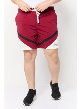 The Giving Movement Men Brand Logo Basic Shorts, Maroon  - Image 1