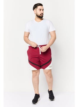The Giving Movement Men Brand Logo Basic Shorts, Maroon  - Image 2