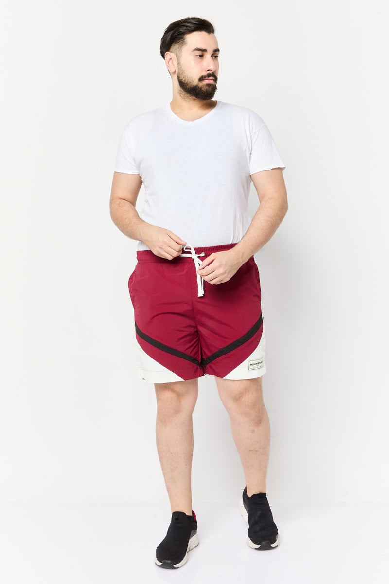 The Giving Movement Men Brand Logo Basic Shorts, Maroon - Image 2