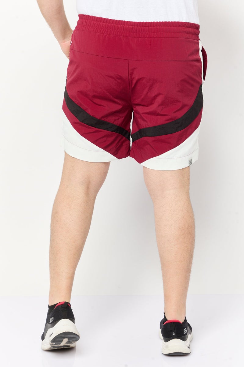 The Giving Movement Men Brand Logo Basic Shorts, Maroon - Image 4