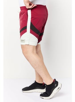 The Giving Movement Men Brand Logo Basic Shorts, Maroon  - Image 3