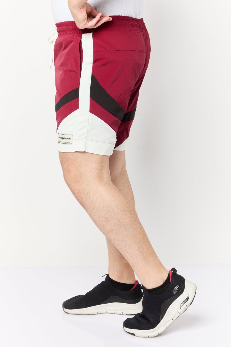 The Giving Movement Men Brand Logo Basic Shorts, Maroon - Image 3