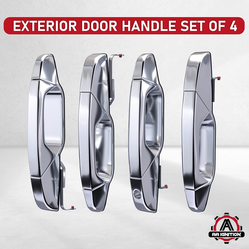AA Ignition Exterior Chrome Door Handle Set of 4 - Compatible with Chevy, Cadillac & GMC Vehicles - 2007-2014 Silverado, Tahoe, Escalade, Sierra, Yukon, Avalanche - Replaces 15915659, 22738721, 22738722 - Image 5