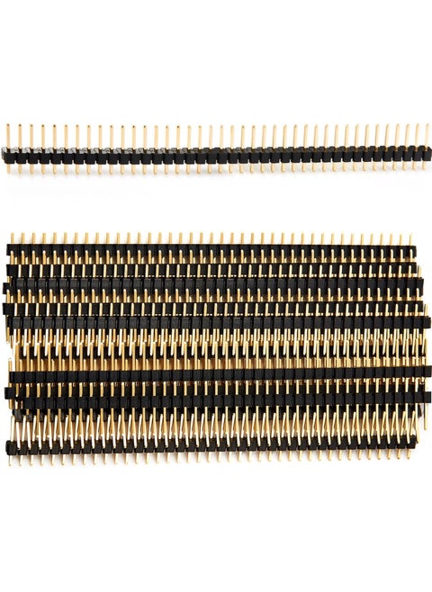 Pin Header Strip for Arduino Gpio 40 pin x 10pcs Male Headers Pins Straight Single Row Pitch 2.54mm 0.1 inch Breakaway for PCB Connector Machine Breadboard Electronic Circuit Board