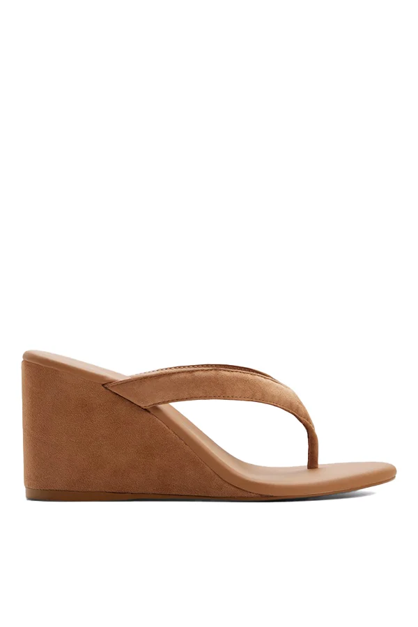Isabelia Ladies Brown Wedge Sandals