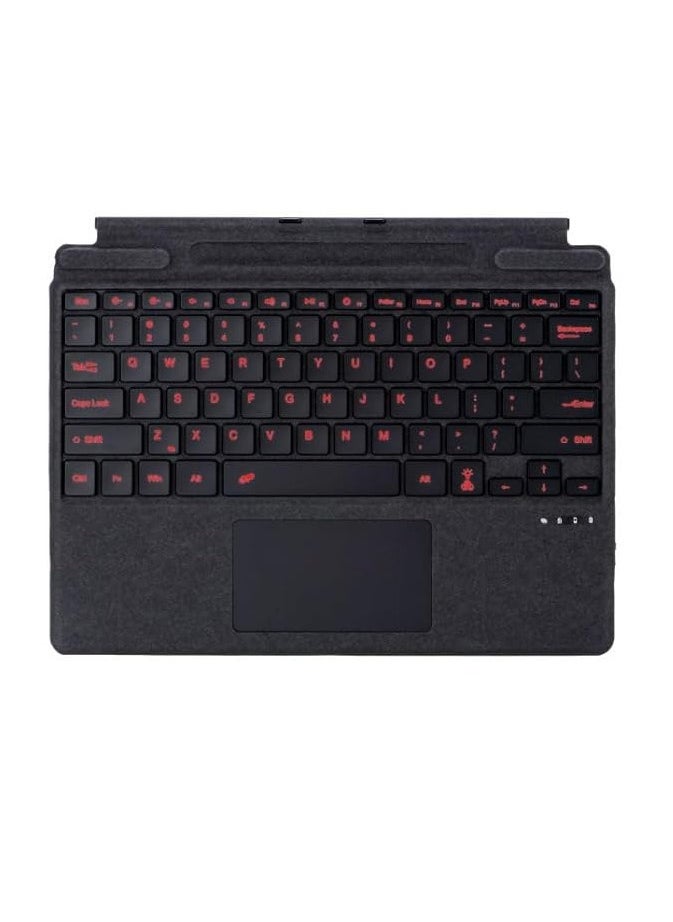 Bluetooth Keyboard Compatible with Microsoft Surface Pro 11/X/10/9/8, 7-color Keycap Alphabet Backlit Bluetooth Wireless Removable Keyboard with Magnetic Pen Slot  - Image 1