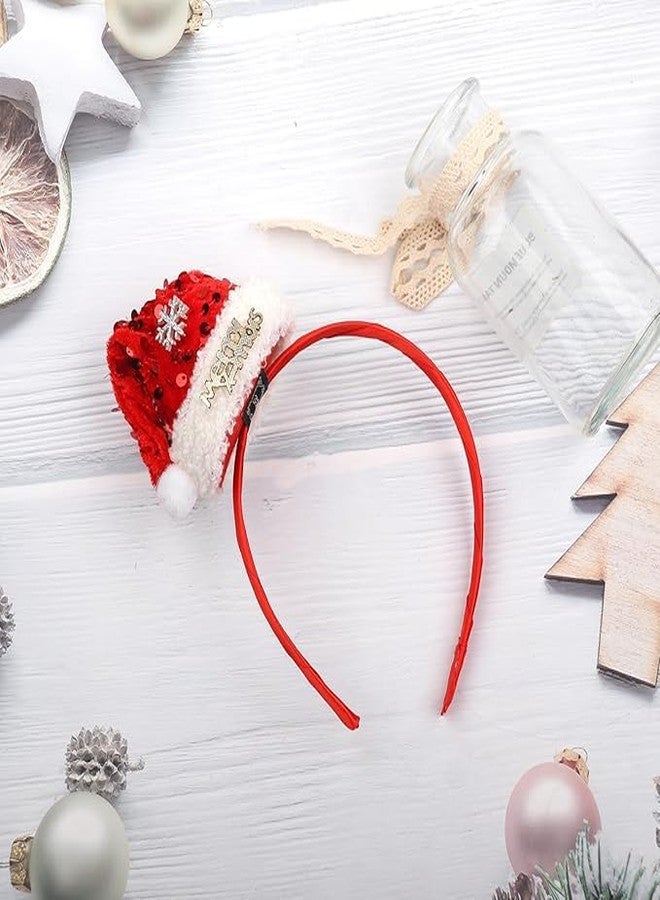PartyToko red Santa Hat Headband Christmas Costumes Hair Hoop Decorations 1 Pcs - Image 2