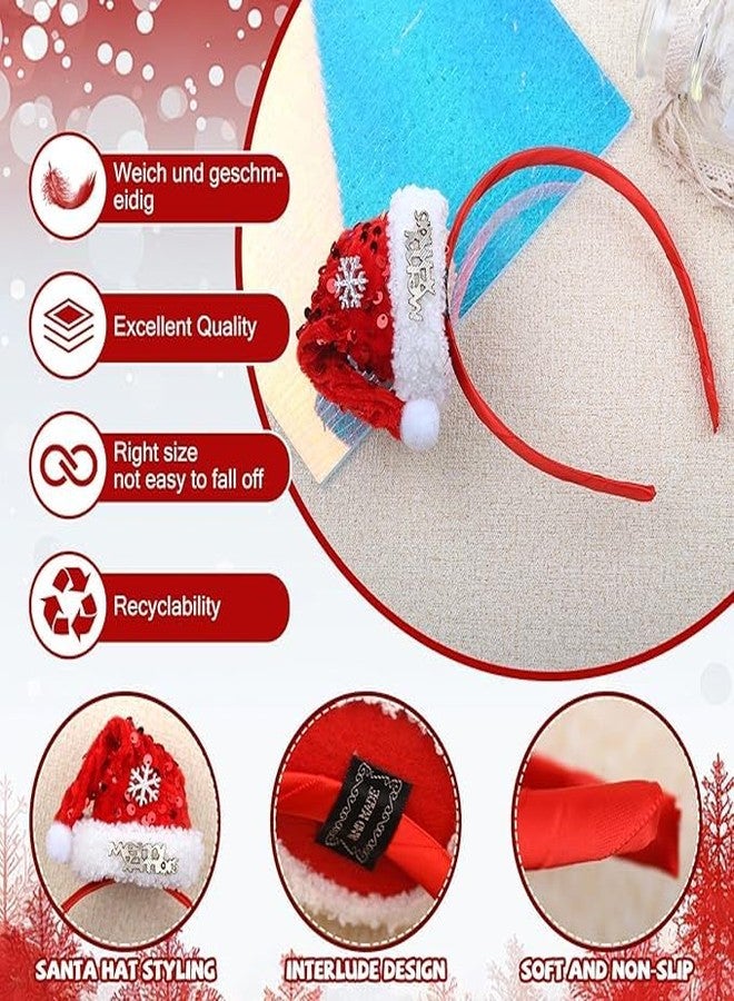 PartyToko red Santa Hat Headband Christmas Costumes Hair Hoop Decorations 1 Pcs - Image 5