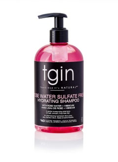 Tgin Thank God It's Natural tgin Rose Water Sulfate-Free Hydrating Shampoo for Curly, Coily and Wavy Hair, with Rose Water and Acai Berry, Moisturizes Low Porosity Hair, 13 oz  - Image 1