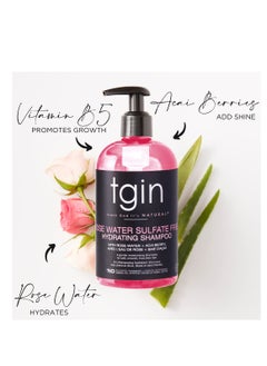 Tgin Thank God It's Natural tgin Rose Water Sulfate-Free Hydrating Shampoo for Curly, Coily and Wavy Hair, with Rose Water and Acai Berry, Moisturizes Low Porosity Hair, 13 oz  - Image 2