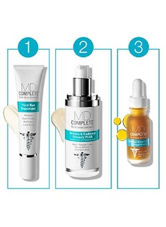 MD Complete by Dr. Brian Zelickson Md Complete Wrinkle Radiance Trio;Professional Dermatologist Skincare Wrinkle Radiance Remedy With Retinol 10 Fl Oz + Total Eye Treatment 05 Fl Oz + Retinol Vitamin C Concentrate Serum 05 Fl Oz  - Image 4