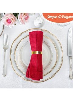 Oasisgalore 12 Pack Gold Metal Spiral Napkin Rings, Semicircle, for Weddings, Dinners, Table Decor.  - Image 2