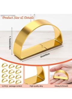 Oasisgalore 12 Pack Gold Metal Spiral Napkin Rings, Semicircle, for Weddings, Dinners, Table Decor.  - Image 3