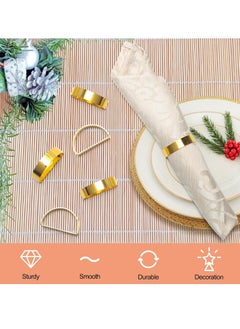 Oasisgalore 12 Pack Gold Metal Spiral Napkin Rings, Semicircle, for Weddings, Dinners, Table Decor.  - Image 4
