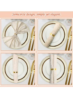 Oasisgalore 12 Pack Gold Metal Spiral Napkin Rings, Semicircle, for Weddings, Dinners, Table Decor.  - Image 5