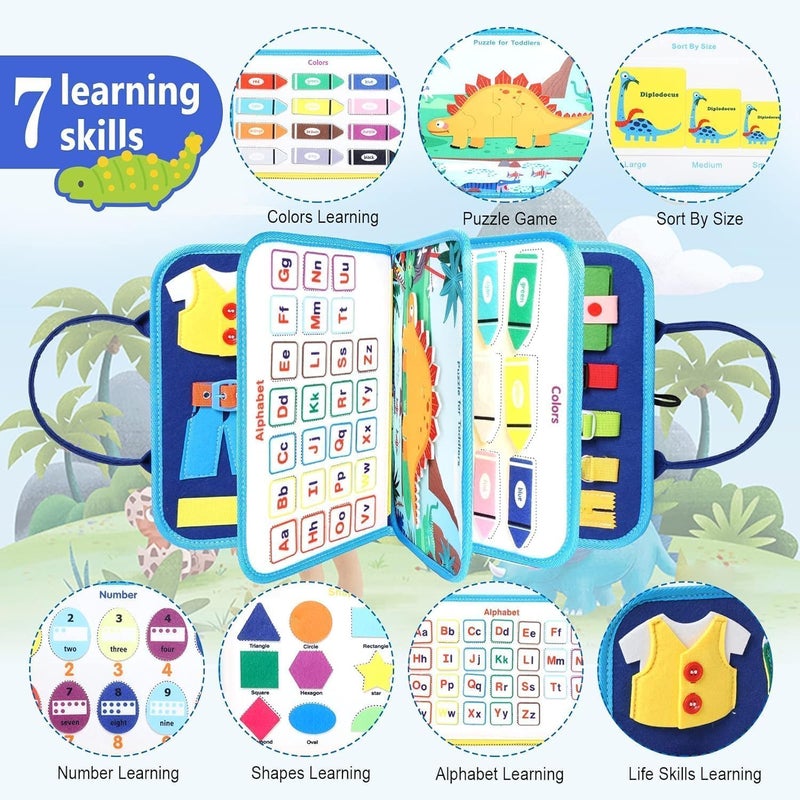 Educational Activity Board for 1 2 3 4 Year Old Kids, Montessori Sensory Activity Board, Fine Motor Skills Preschool Learning Toys, Gift for Boys and Girls... - Image 4