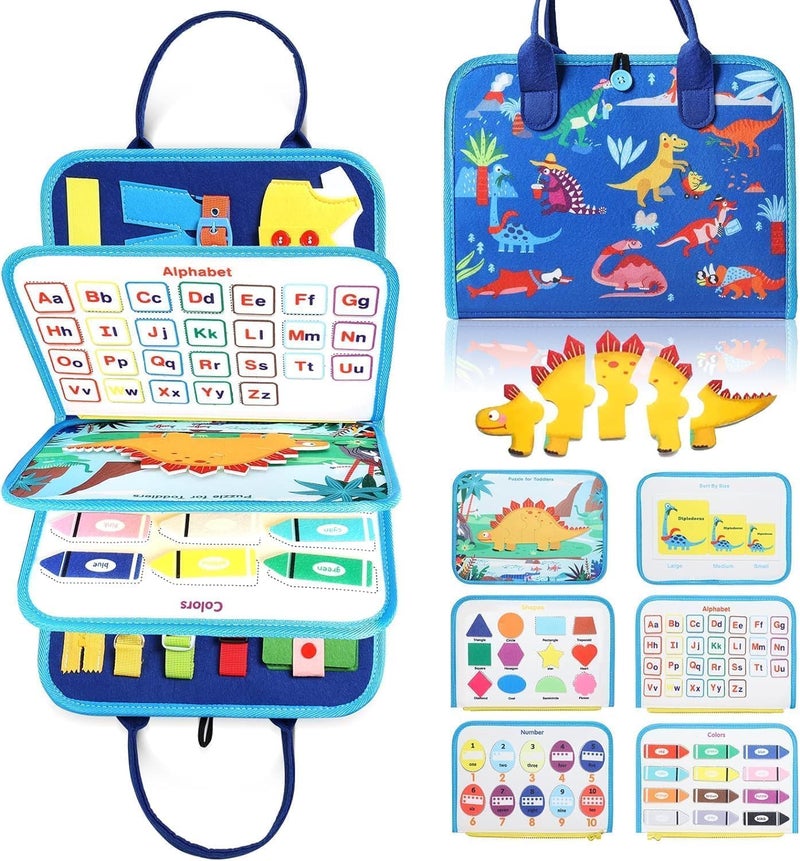 Educational Activity Board for 1 2 3 4 Year Old Kids, Montessori Sensory Activity Board, Fine Motor Skills Preschool Learning Toys, Gift for Boys and Girls... - Image 1