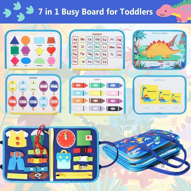 Educational Activity Board for 1 2 3 4 Year Old Kids, Montessori Sensory Activity Board, Fine Motor Skills Preschool Learning Toys, Gift for Boys and Girls... - Image 3