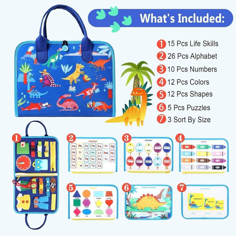 Educational Activity Board for 1 2 3 4 Year Old Kids, Montessori Sensory Activity Board, Fine Motor Skills Preschool Learning Toys, Gift for Boys and Girls... - Image 2