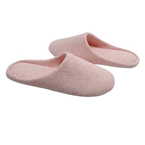 ofoot Women's House Slippers Memory Foam Indoor Shoes,Washable Cotton Non-Slip Rubber Sole,Japanese Style Slip-Ons for Plantar Fasciitis,Lightweight Gift for Mom/Wife (4-Pink, US 7-8) - Image 2
