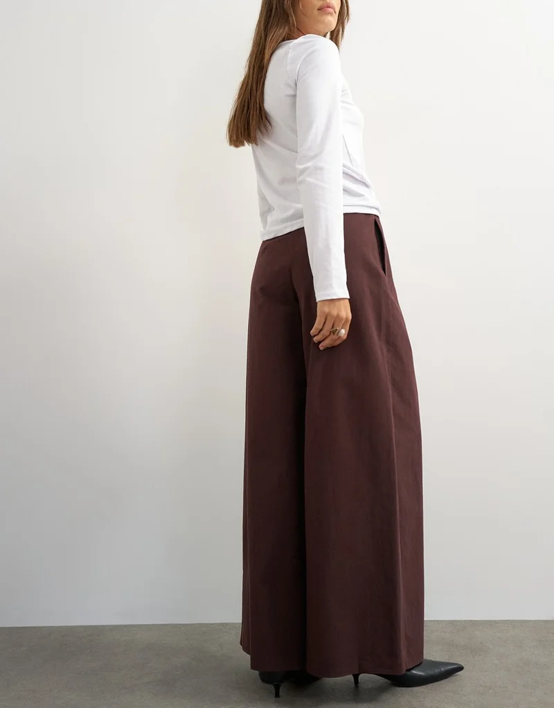 Topshop Pintuck Wide Leg Trousers