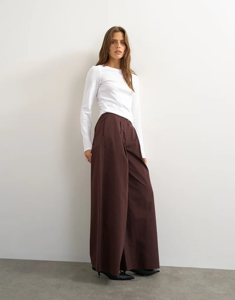 Topshop Pintuck Wide Leg Trousers