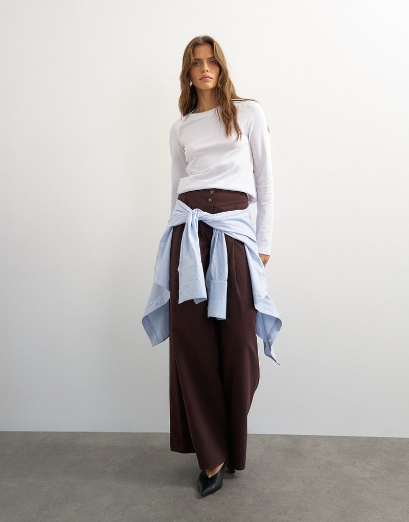 TOPSHOP Pintuck Wide Leg Trousers - Image 5