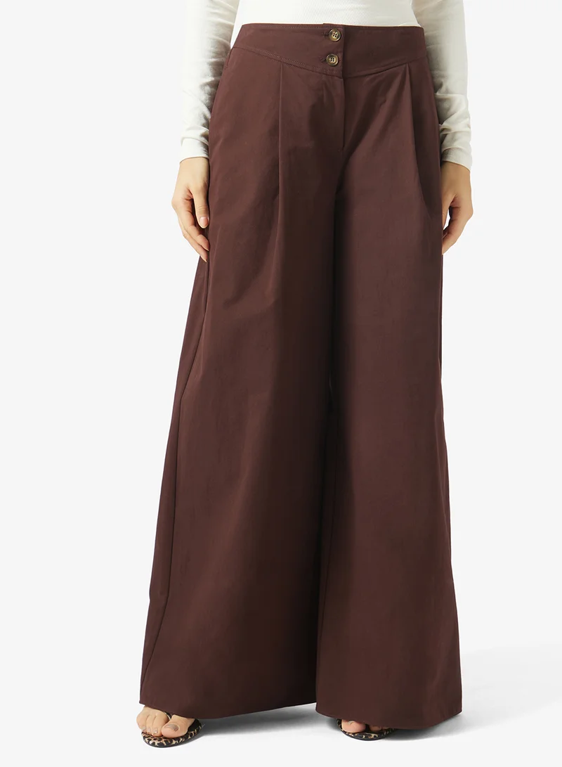 Topshop Pintuck Wide Leg Trousers