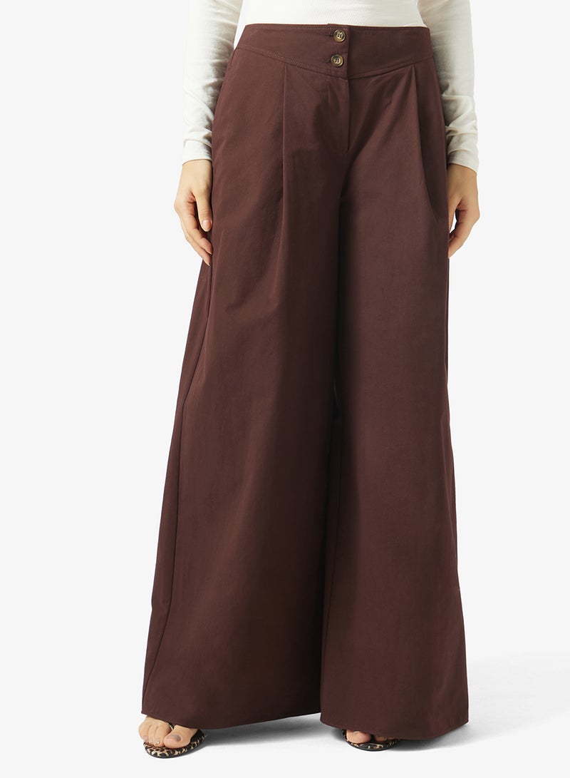 TOPSHOP Pintuck Wide Leg Trousers - Image 1
