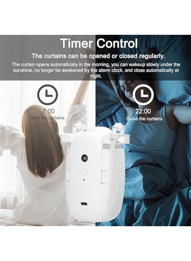مفتاح الستارة الأوتوماتيكي، محرك ذكي بشحن نوع C هادئ مع جهاز تحكم عن بعد لستائر الرومان، قضيب T، وقضيب U - Image 3