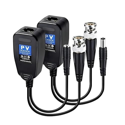Swiztek 8MP Passive BNC to RJ45 Network Transceiver – HD Video Balun for CCTV Surveillance, BNC to Ethernet Adapter, Compatible with Cat5/Cat6 Cables - Image 1