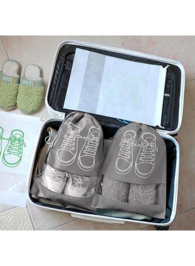 5 pcs Large Shoe Storage Bags with Drawstring, Dustproof & Waterproof with Transparent Window, Fabric Shoe Organizers for Travel and Daily Use, Multi-Color Packing Bags for Sneakers, Shoes & Trainers, Set of 5 for Men and Women - Image 2
