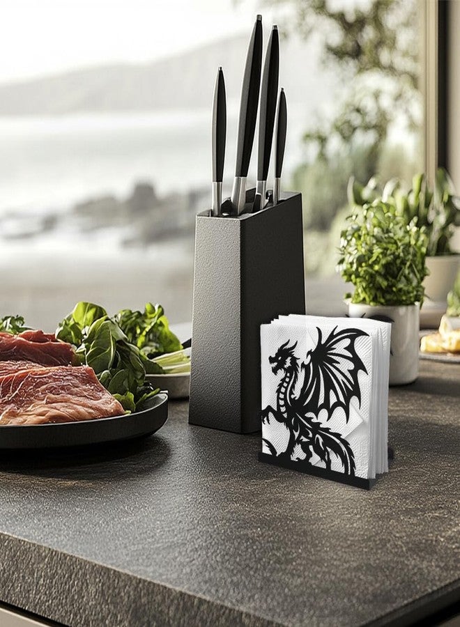 DOODLREAM Dragon Decorative Black Metal Napkin Holder for Table, 5.3" x 4.9" x 1.9" Dragon Standing Napkin Holder for Home Kitchen Restaurant Picnic Party Coffee Bar Dining Room - Image 5