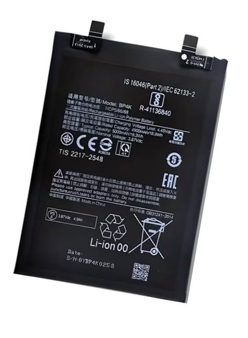 TIGER High Quality Original Internal Battery Replacement for Xiaomi Note 12 Pro, Xiaomi 12T, Poco X5 Pro – Long-Lasting Li-ion Battery with Safe Charging Protection, Stable Performance – Black - Image 1